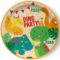 Taniere papierov Dino party Color 22,7 cm (8 ks)