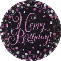 Taniere papierov Sparkling Celebrations Happy Birthday ruov 23 cm 8 ks