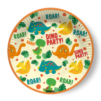 Tanieriky papierov Dino party Color 18 cm, 8 ks