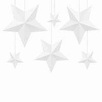 Dekorcia zvesn hviezdy biele 6ks