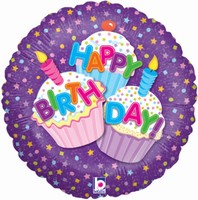 Balnik fliov Cupcake Happy Birthday 46 cm