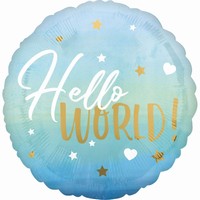 BALNIK fliov Hello world modr 40 cm