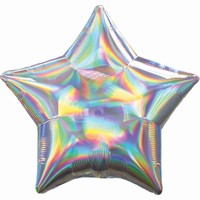 BALNIK fliov Hviezda holografick Iridescent strieborn 48cm