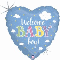 BALNEK fliov srdce Welcome Baby Boy! 46cm