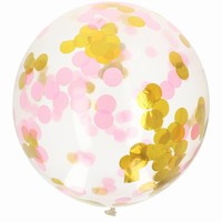 Balnik latexov XL s konfetami Gold & Pink 61 cm