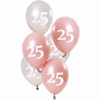 Balniky latexov Glossy Pink "25" 23 cm 6 ks