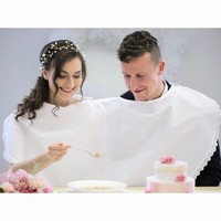 Podbradnk svadobn s ipkou 62x110cm biely polyester