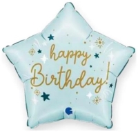 Balnik fliov Hviezda Happy Birthday svetlo modr 46 cm