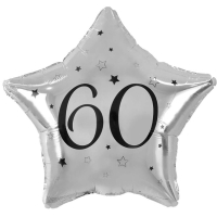 Balnik fliov hviezda strieborn 60. narodeniny 44 cm