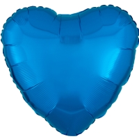 Balnik fliov Srdce metalick modr 43 cm