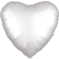 Balnik fliov Srdce satnov biele 43 cm