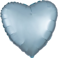 Balnik fliov Srdce satnov pastelovo modr 43 cm