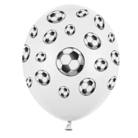 Balnik latexov biely s futbalovm motvom 30 cm 1 ks