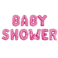 Balnov npis Baby Shower ruov so srdiekami 45 cm