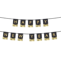 Banner ierny Happy New Year 135 x 16,5 cm