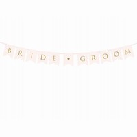 Banner papierov Bride Groom, sv. ruov 15x155 cm