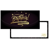 Darekov oblka Happy Birthday Black Gold 21 x 10 cm