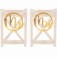 Dekorcia papierov na stoliky Mr a Mrs zlat  28x30 cm