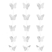 Dekorcia biela zvesn motliky 2 m x 7,5 cm