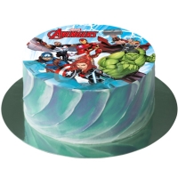 Fondnov list na tortu Avengers - bez cukru 15,5 cm