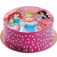 Fondnov list na tortu Disney Princess 20 cm - bez cukru