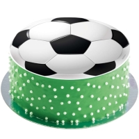 Fondnov list na tortu futbalov lopta - bez cukru 15,5 cm