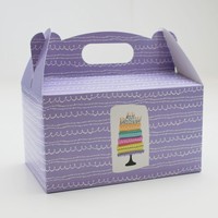 Krabiky na zkusky - Moje narodeniny torta fialov 200 x 130 x 100 mm (8 ks)