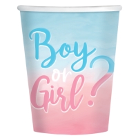 Baby shower "Boy or Girl" - Tgliky papierov 250 ml 8 ks