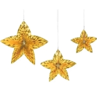 Rozety dekoratvne Hviezdy, zlat 3 ks