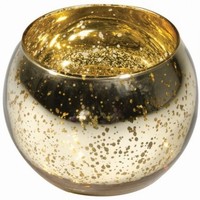SVIETNIK sklenen metalick zlat 10 x 8 cm