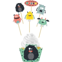 Sprava dekorci na cupcaky Monster 6 ks