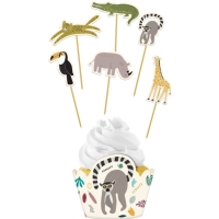 Sprava dekorci na cupcaky Zoo Party 12 ks