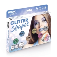 Sada trblietok Glitter Shapes holografick mix 6 farieb + fixan gl