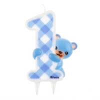 Svieka 1. narodeniny s medvedkom modr 10 cm