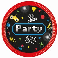 Tanieriky papierov Gaming Party 20 cm, 8 ks