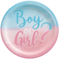 Tanieriky papierov "Boy or Girl" 23 cm, 8 ks