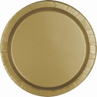 Tanieriky papierov zlat 23 cm, 8 ks