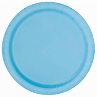 Tanieriky papierov pastelovo modr 17 cm, 8 ks