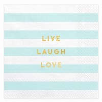 SERVTKY YUMMY Live Laugh Love, svetlo modr, 33x33 cm
