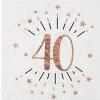 SERVTKY papierov 40. narodeniny Rose Gold 10ks