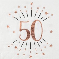 SERVTKY papierov 50. narodeniny Rose Gold 10ks