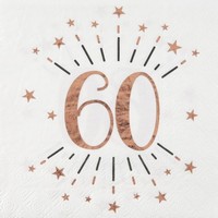 SERVTKY papierov 60. narodeniny Rose Gold 10ks