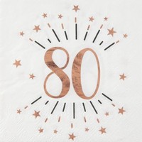 SERVTKY papierov 80. narodeniny Rose Gold 10ks