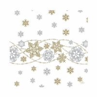 Servtky Dunisoft biele s vlokami Snow Glitter 40 x 40 cm 12 ks