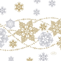 Servtky Tissue biele s vlokami Snow Glitter 24 x 24 cm 20 ks