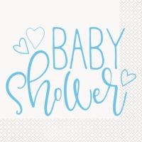 Servtky papierov Baby Shower modr 16 ks