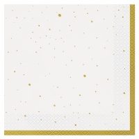 Servtky papierov Celebrate bielo-zlat 33 x 33 cm 20 ks