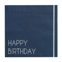 Servtky papierov Happy Birthday Navy 16 ks