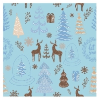Servtky papierov Hello Winter, modr, 33 x 33 cm 20 ks