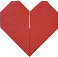 Servtky papierov Origami srdce erven 16,5 cm (16 ks)